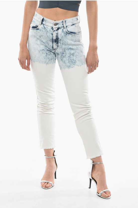 Stella Mccartney Acid Wash Effect Boyfriend Skinny Fit Jeans 15,5cm In Blue