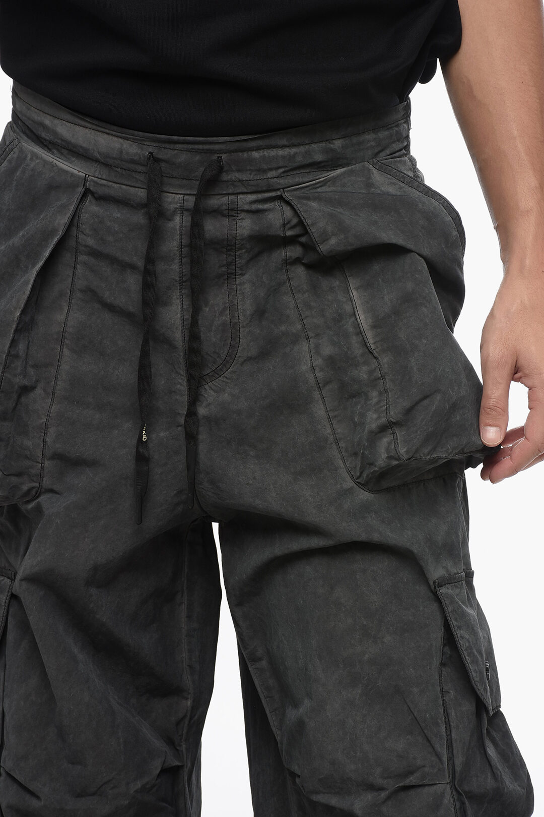 ★SCULPTOR★ Acid Cargo Jogger Pants Washed Black SC24S403BK Acid Cargo Jogger Pants Washed Black – Sculptor