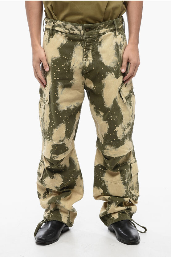 Shop Darkpark Acid-wash Effect Cargo Pants