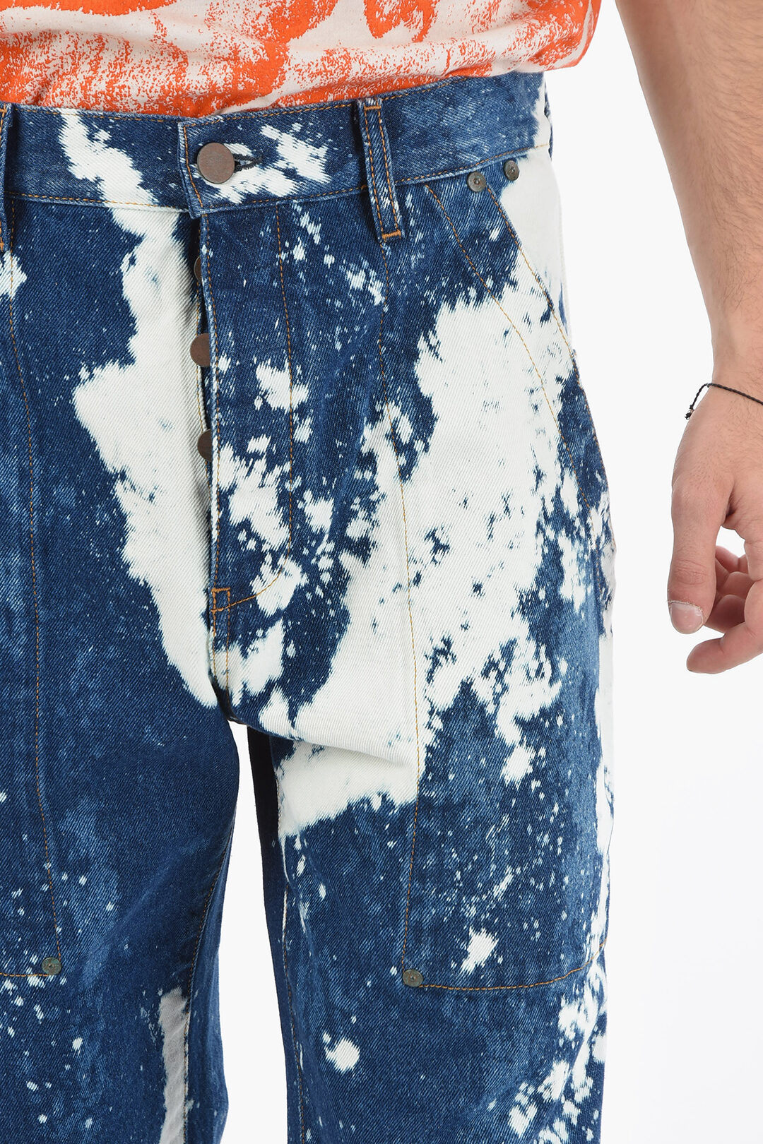 GALAXY LOOSE DENIM PANTS in blue - Palm Angels® Official
