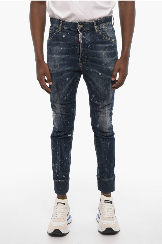 Dsquared2 Acid Wash Regular Fit Jeans In Blue