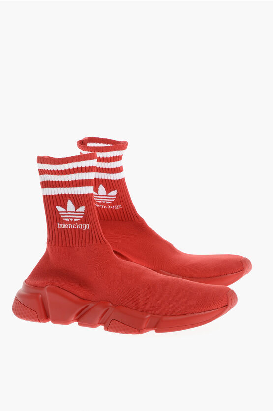 Shop Balenciaga Adidas Logo Print Speed Sock Sneakers