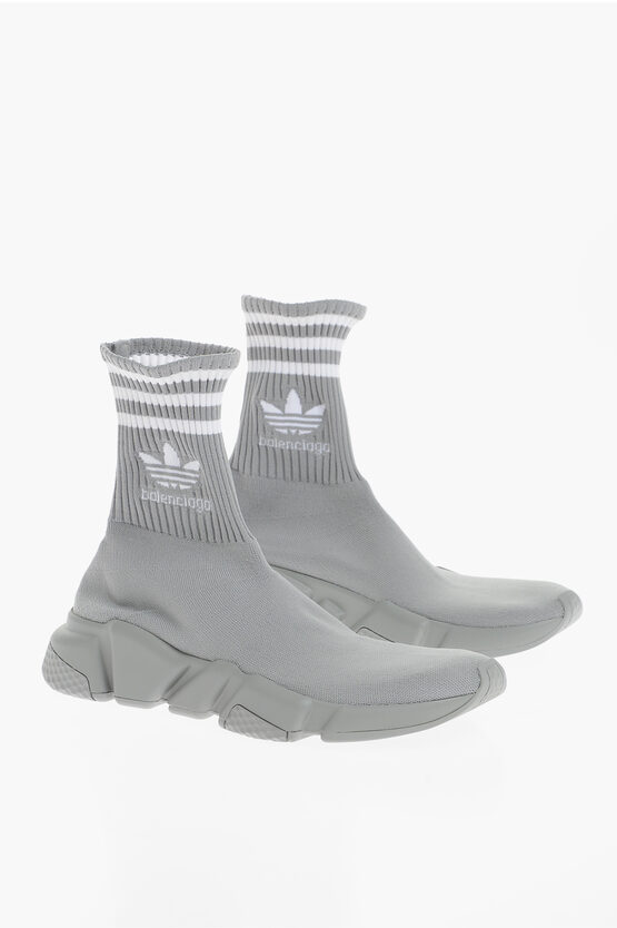 Shop Balenciaga Adidas Logo Print Speed Sock Sneakers