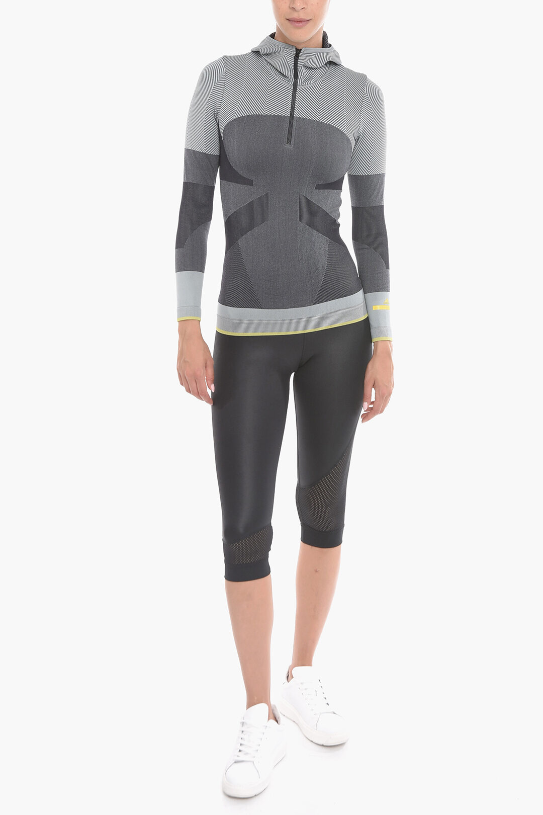 Stella McCartney ADIDAS Seamless Hoodie Sweatshirt with Half-zip