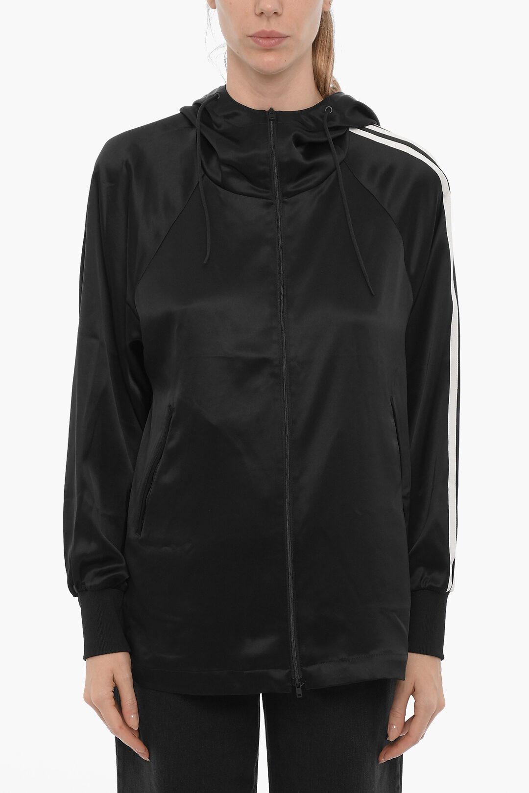 Adidas satin hoodie hotsell