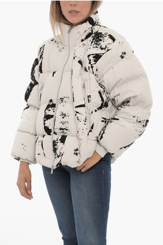 Y-3 BY YOHJI YAMAMOTO ADIDAS TWO-TONE DOWN JACKET WITH VELVET DETAILS 