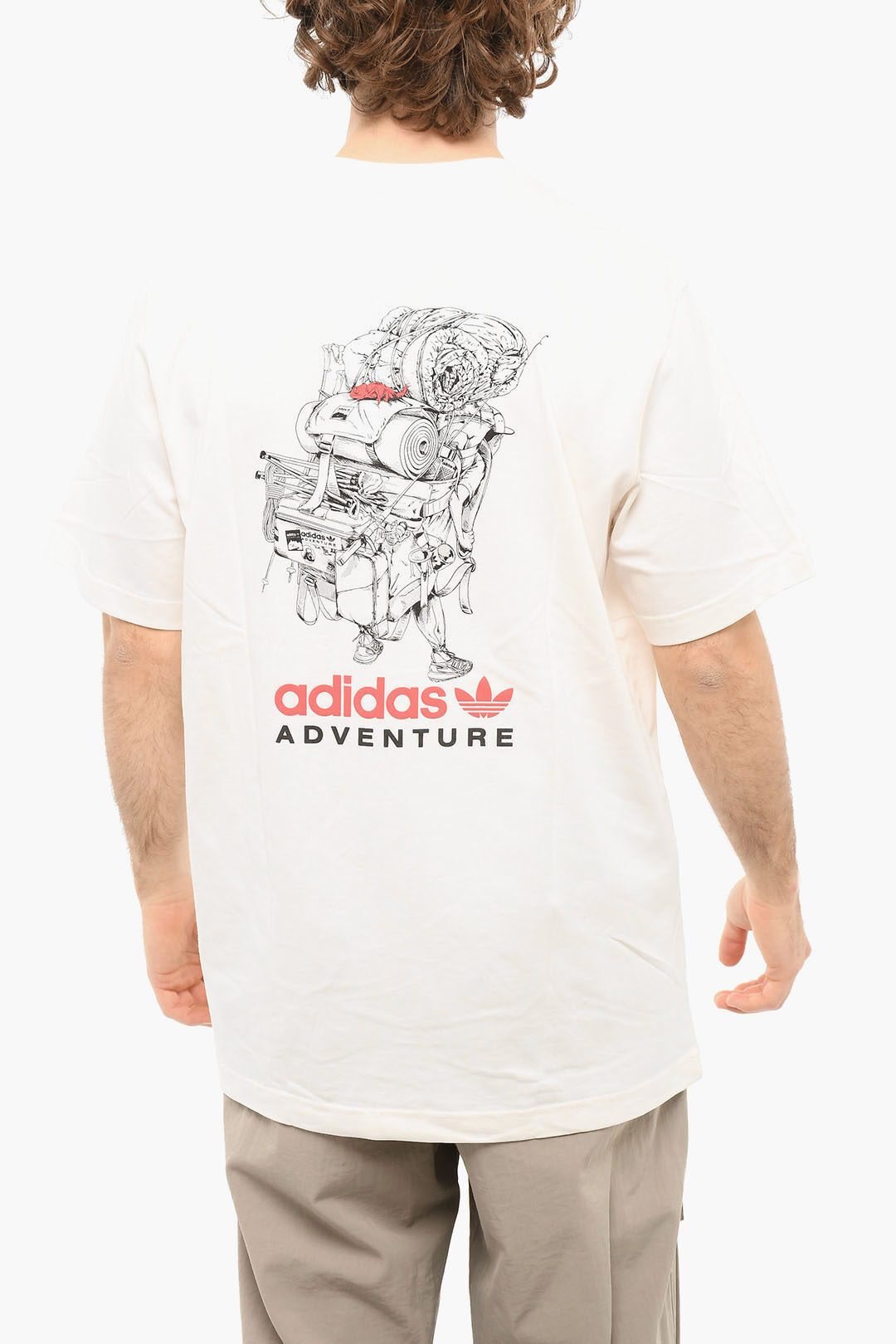 Adidas ADVENTURE Crewneck T-shirt with Embossed Lettering men