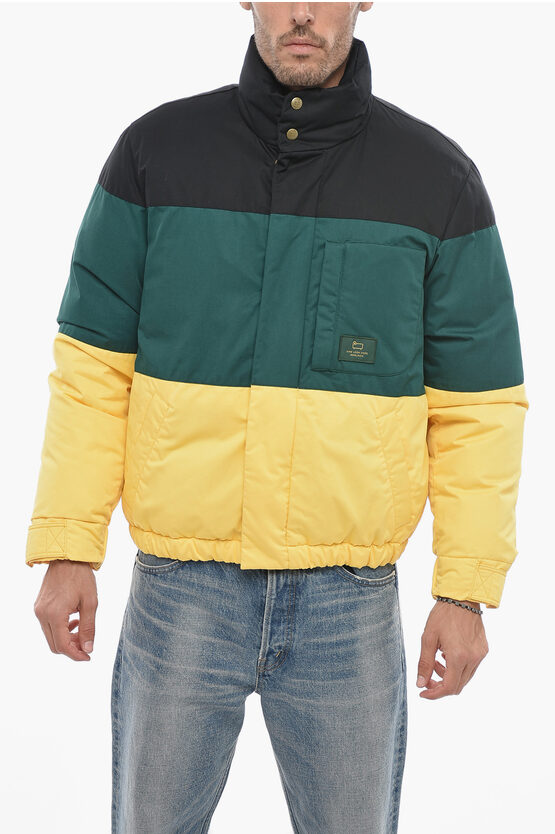 Shop Woolrich Aime' Leon Dore Colorblock Down Jacket With Zip Closure