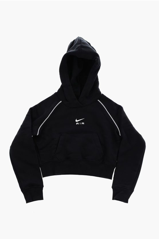 Nike Air Cropped Hoodie With Glitter Finishes In Black
