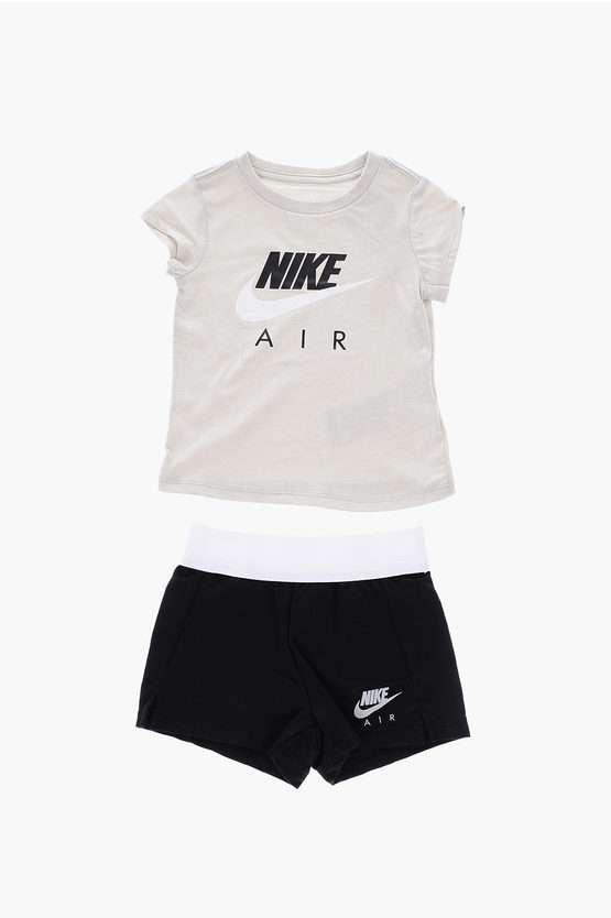 Nike Kids' Air Drawstring Waist Shorts And Crew-neck T-shirt Set In Multi