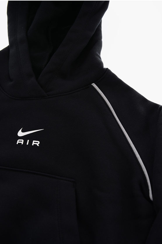 AIR Felpa Crop con Cappuccio e Finiture Glitter