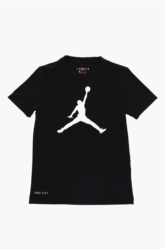 Shop Nike Air Jordan Dri-fit Crew-neck T-shirt With Printed Logo