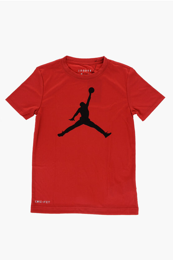 Shop Nike Air Jordan Dri-fit Crew-neck T-shirt With Printed Logo