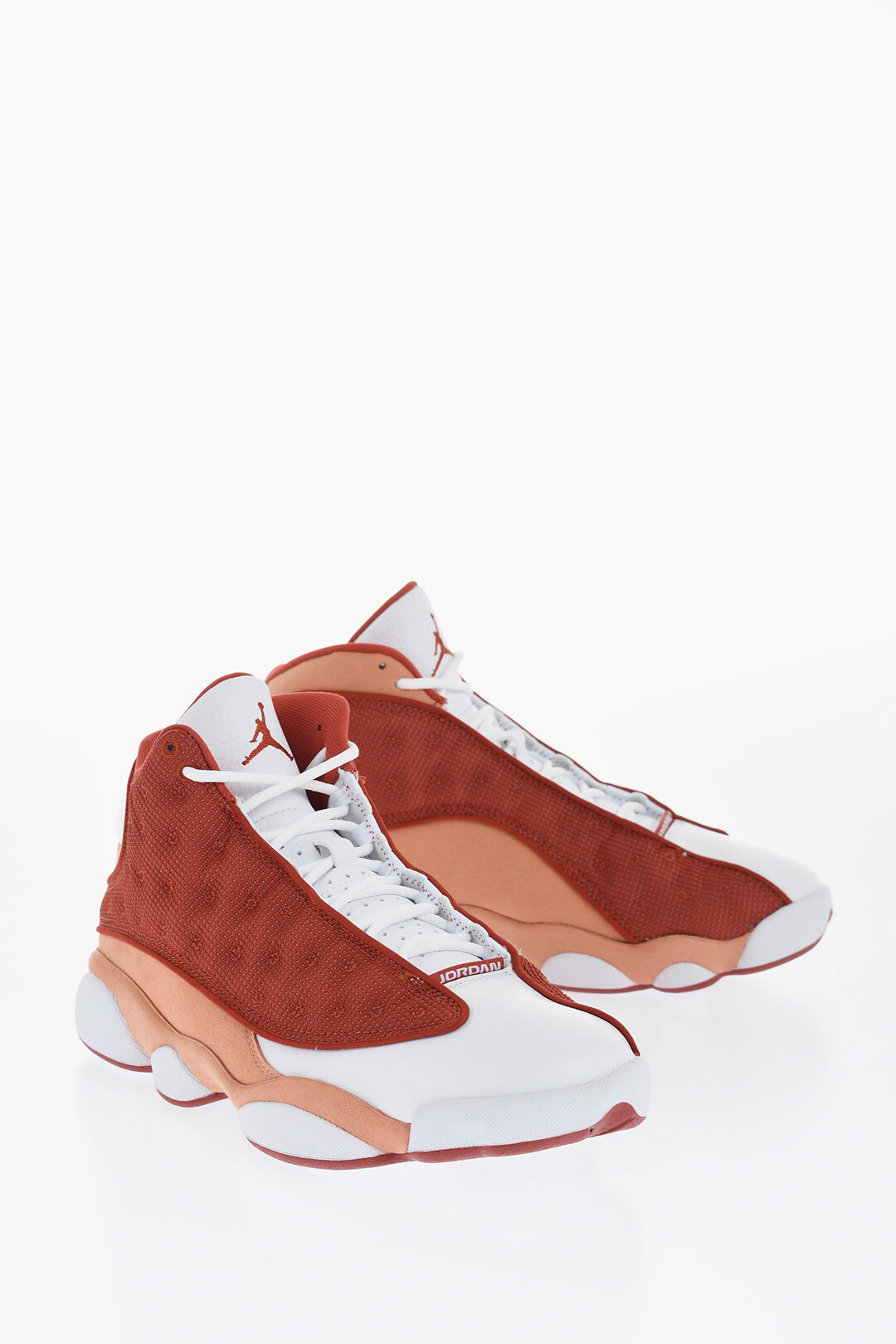 Nike AIR JORDAN Faux Leather and Fabric 13 RETRO High-Top Sneakers