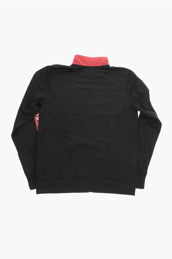 AIR JORDAN Felpa con Chiusura Zip e Banda Logata a Contrasto