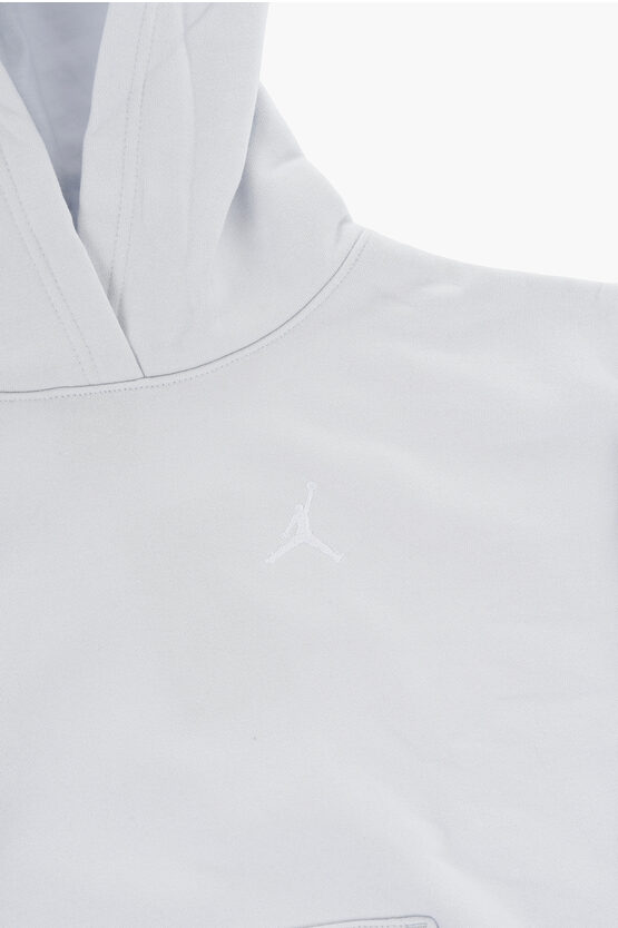 AIR JORDAN Felpa Hoodie BROOKLYN a Tinta Unita con Tasca a Toppa
