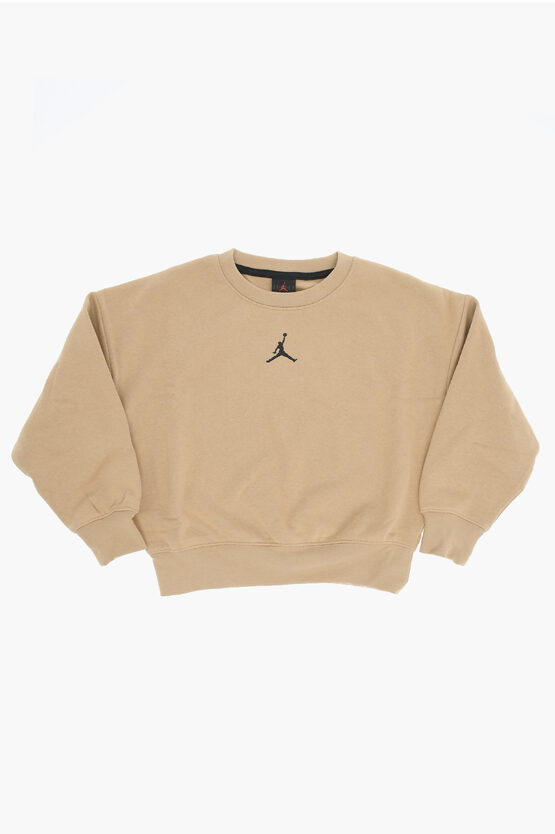 Shop Nike Air Jordan Fleeced Cotton Blend Crew-neck Sweatshirt