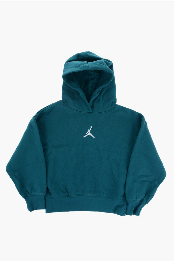 Nike Kids' Air Jordan Fleeced-cotton Blend Icon Play Hoodie In Blue