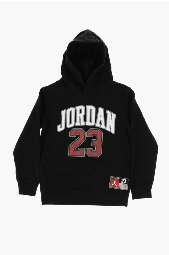 AIR JORDAN Fleeced Cotton Hoodie and Joggers Set with Printed Logo