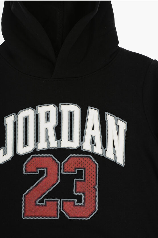 AIR JORDAN Fleeced Cotton Hoodie and Joggers Set with Printed Logo