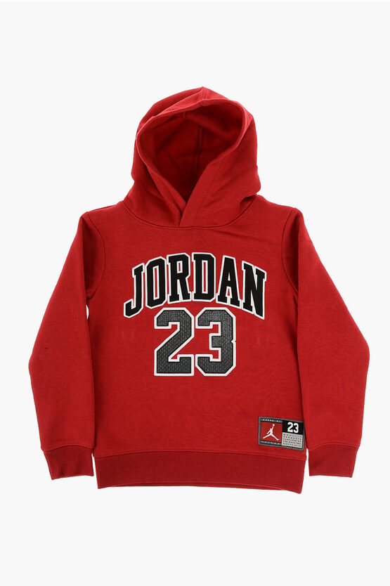 AIR JORDAN Fleeced Cotton Hoodie and Joggers Set with Printed Logo