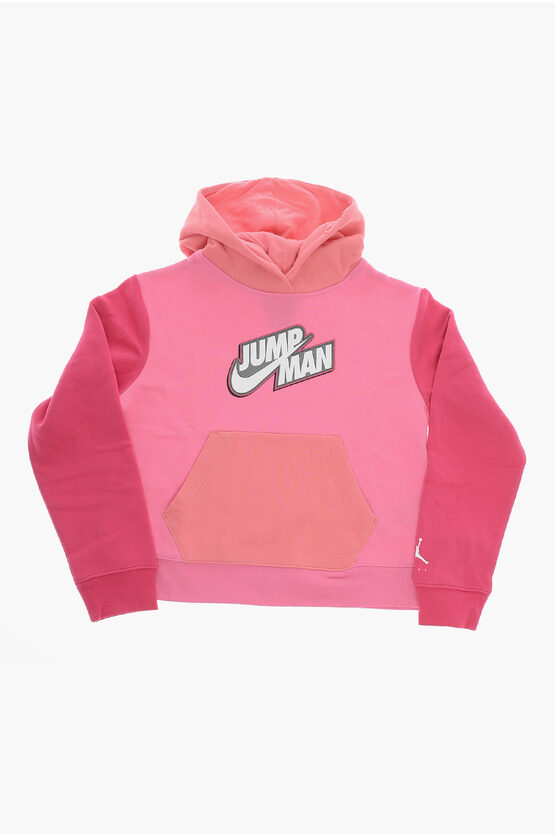 Nike Air Jordan Fleeced Cotton Jumpman Hoodie In Pink