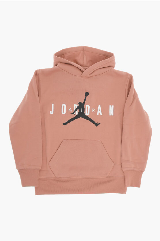 Shop Nike Air Jordan Fleeced Fabric Hoodie With Printed Logo