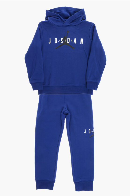 Nike Air Jordan Fleeced Hoodie And Joggers Set In Blue