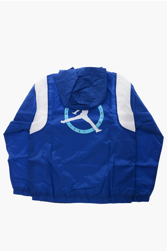 AIR JORDAN Giacca a Vento Leggera a 2 Tasche con Cappuccio e Mezza Zip