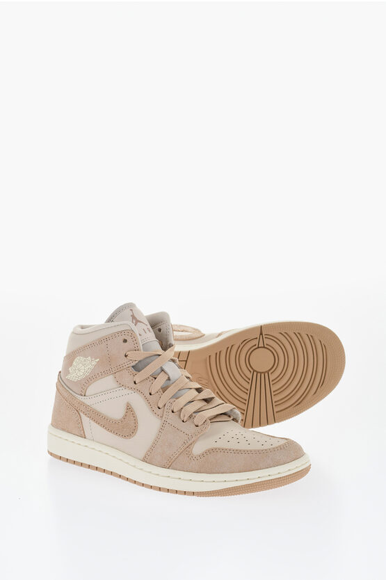 Nike Air Jordan Leather And Suede High-top Sneakers With Logo