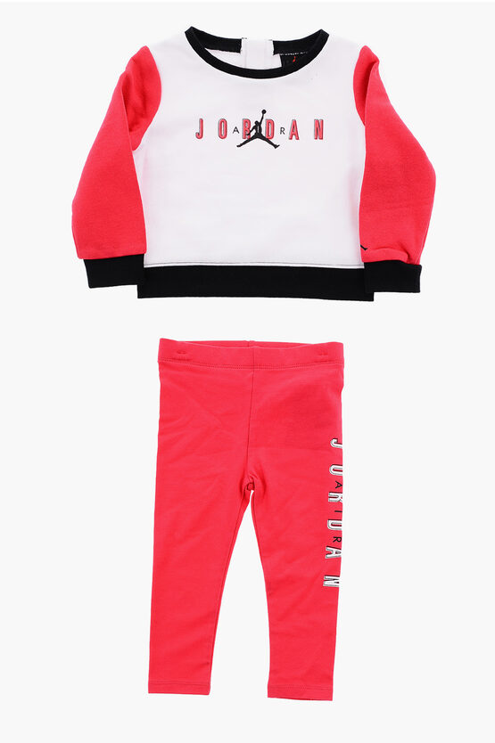 Nike Air Jordan Legging And Fleeced-cotton Crew-neck Sweatshirt S In Red