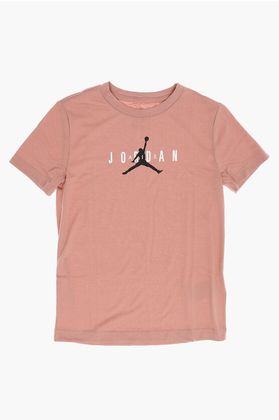 Shop Nike Air Jordan Logo Printed Crew-neck T-shirt