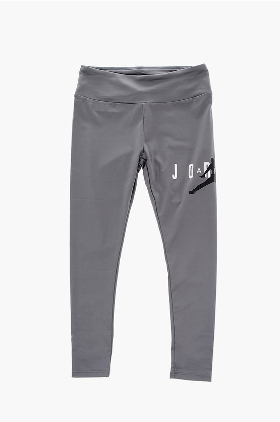 Nike Air Jordan Logo Printed Solid Colour Jumpman Leggings In Grey
