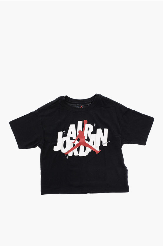 Nike Air Jordan Maxi Logo Printed Front T-shirt In Black