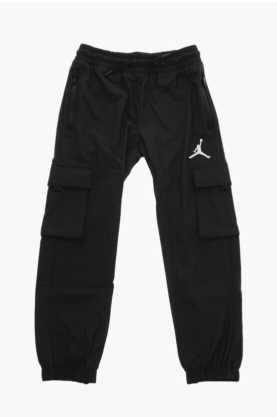 Nike Air Jordan Multi Pockets Post Up Cargo Joggers In Black