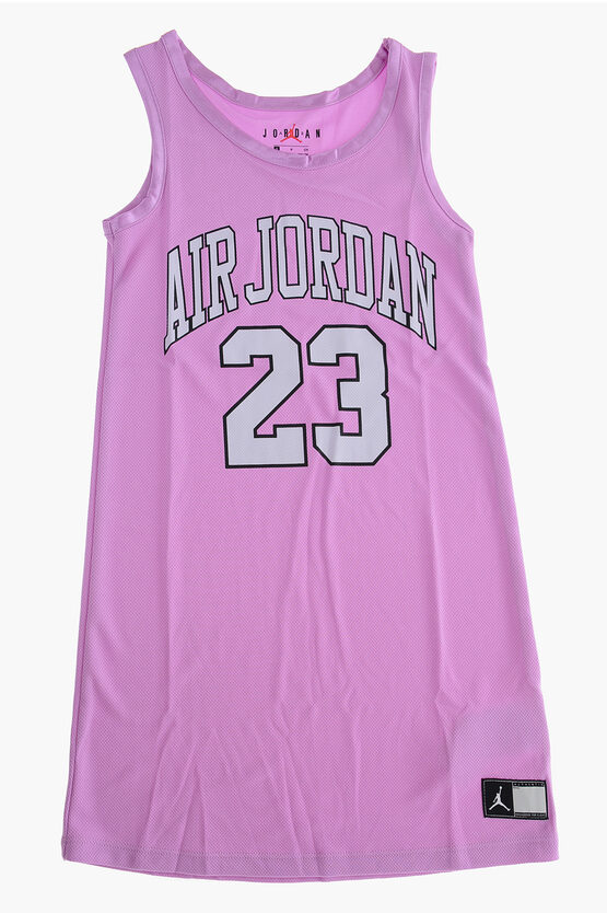 Nike Air Jordan Perforated 23 Dress With Maxi Logo-printed In Purple