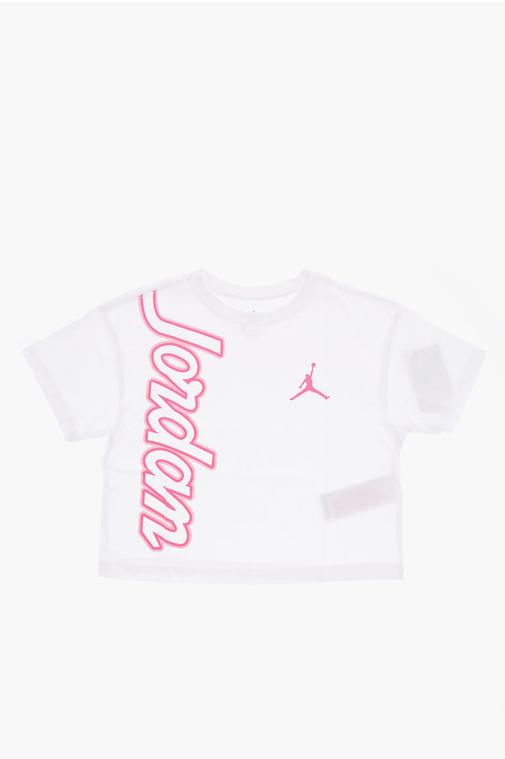 Nike Air Jordan Side Printed Crew-neck T-shirt In Black