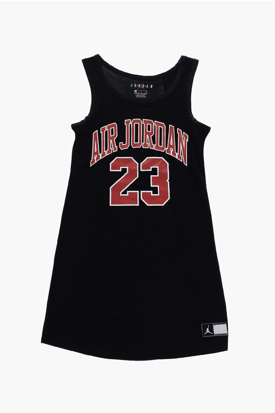 Nike Kids' Air Jordan Sleeveless Crewneck Dress With Front Print In Black