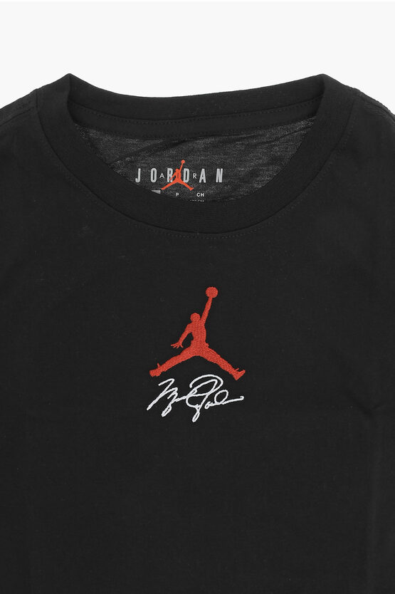 AIR JORDAN Solid Color CHAMPION Crew-Neck T-shirt