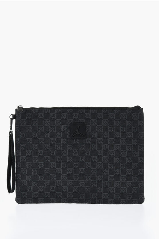 Nike Air Jordan Solid Color Clutch With All-over Monogram