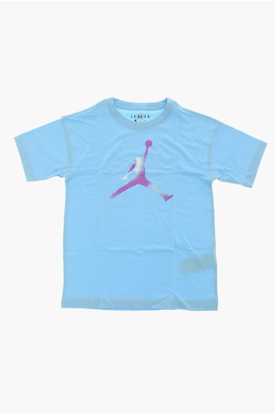 Shop Nike Air Jordan Solid Color Crew-neck T-shirt With Gradient Print