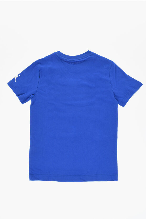 AIR JORDAN Solid Color Crew-neck T-Shirt with Printed Logo