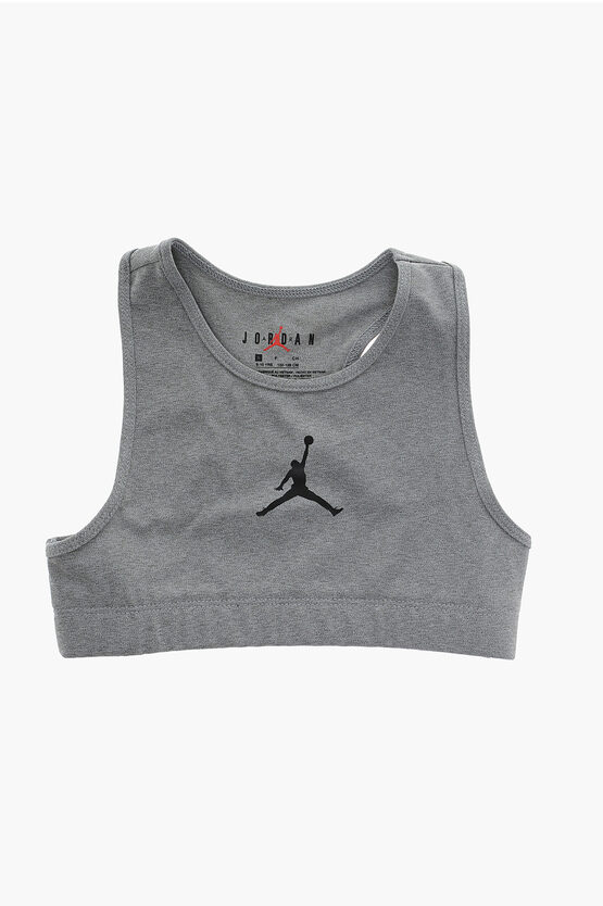 Nike Air Jordan Solid Color Crop Top In Gray