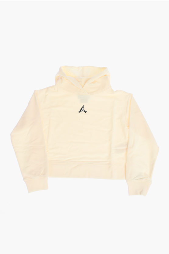 Nike Air Jordan Solid Color Essentials Boxy Sweatshirt With Hood In Neutral