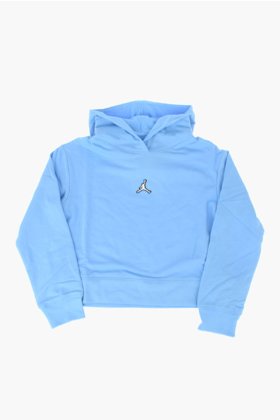 Nike Air Jordan Solid Colour Essentials Boxy Sweatshirt With Hood In Blue