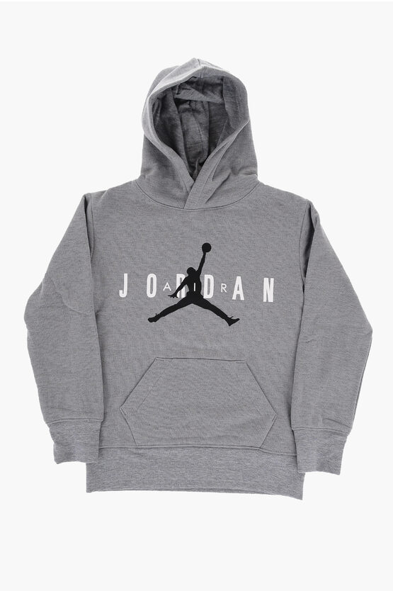 Shop Nike Air Jordan Solid Color Fleeced Hoodie