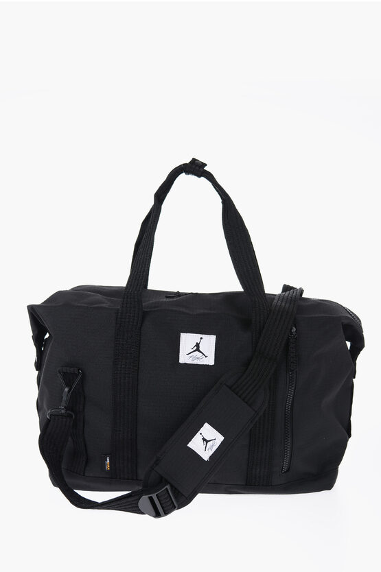 Nike Air Jordan Solid Colour Jam Flight Duffel Bag With Contrastin In Black
