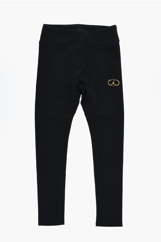 Nike Air Jordan Solid Color Leggings With Golden Effect Logo