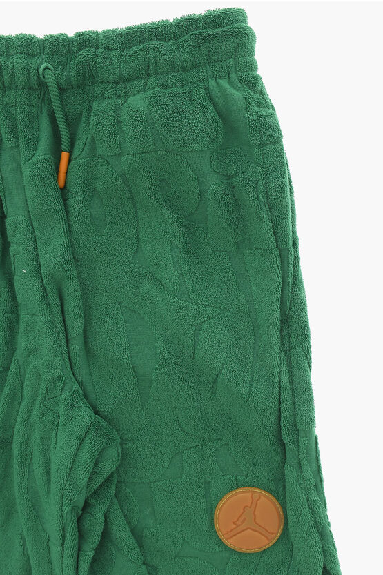 AIR JORDAN Solid Color Terry Cotton Shorts with 3 Pockets