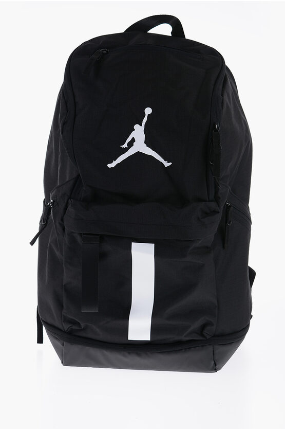 Nike Air Jordan Solid Colour Velocity Maxi Backpack With Prints De In Black